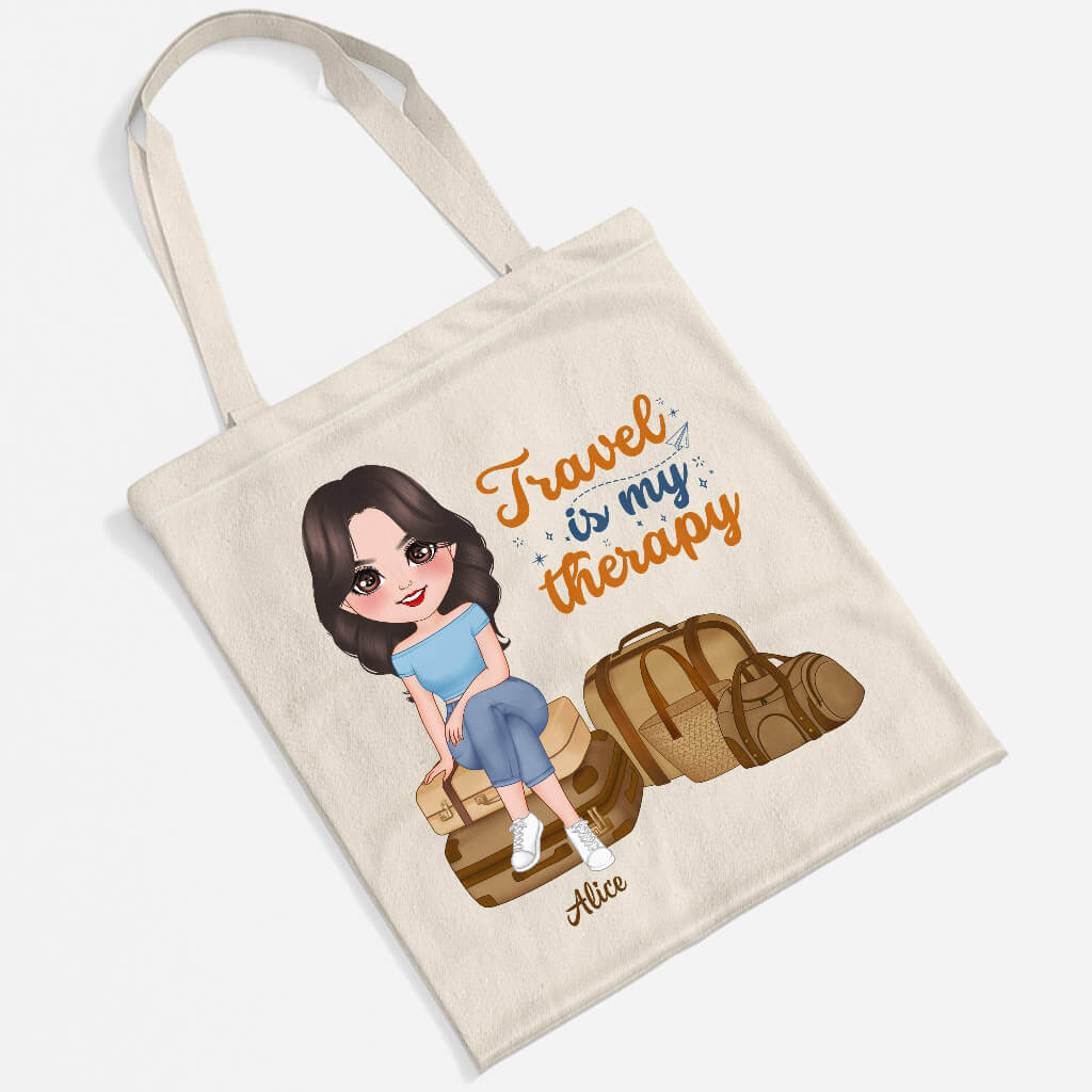 1290BUK2 personalised travel is my therapy tote bag