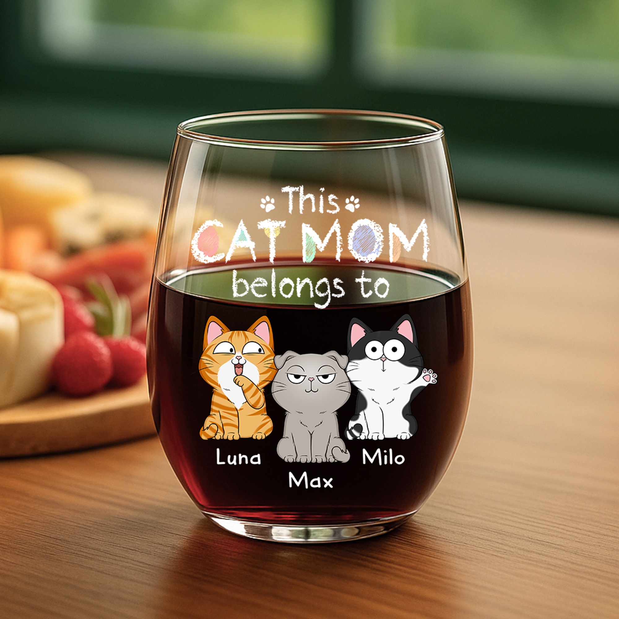 1295IUS2 custom gifts for cat lovers stemless cat wine glasses_ 1295I8N8D