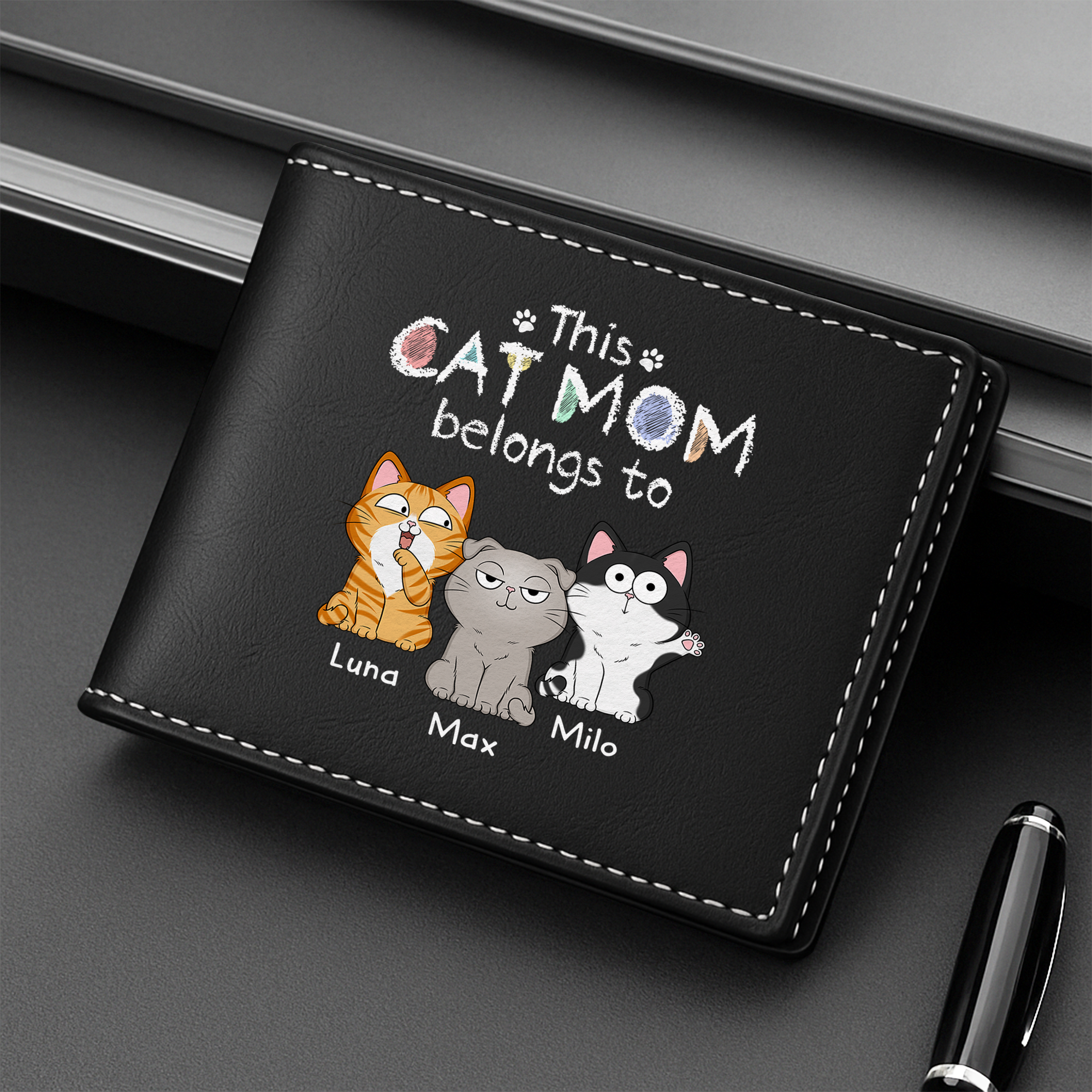 1295JUS2 personalized cat gifts for humans unique leather cat wallet_ 1295J8N8D