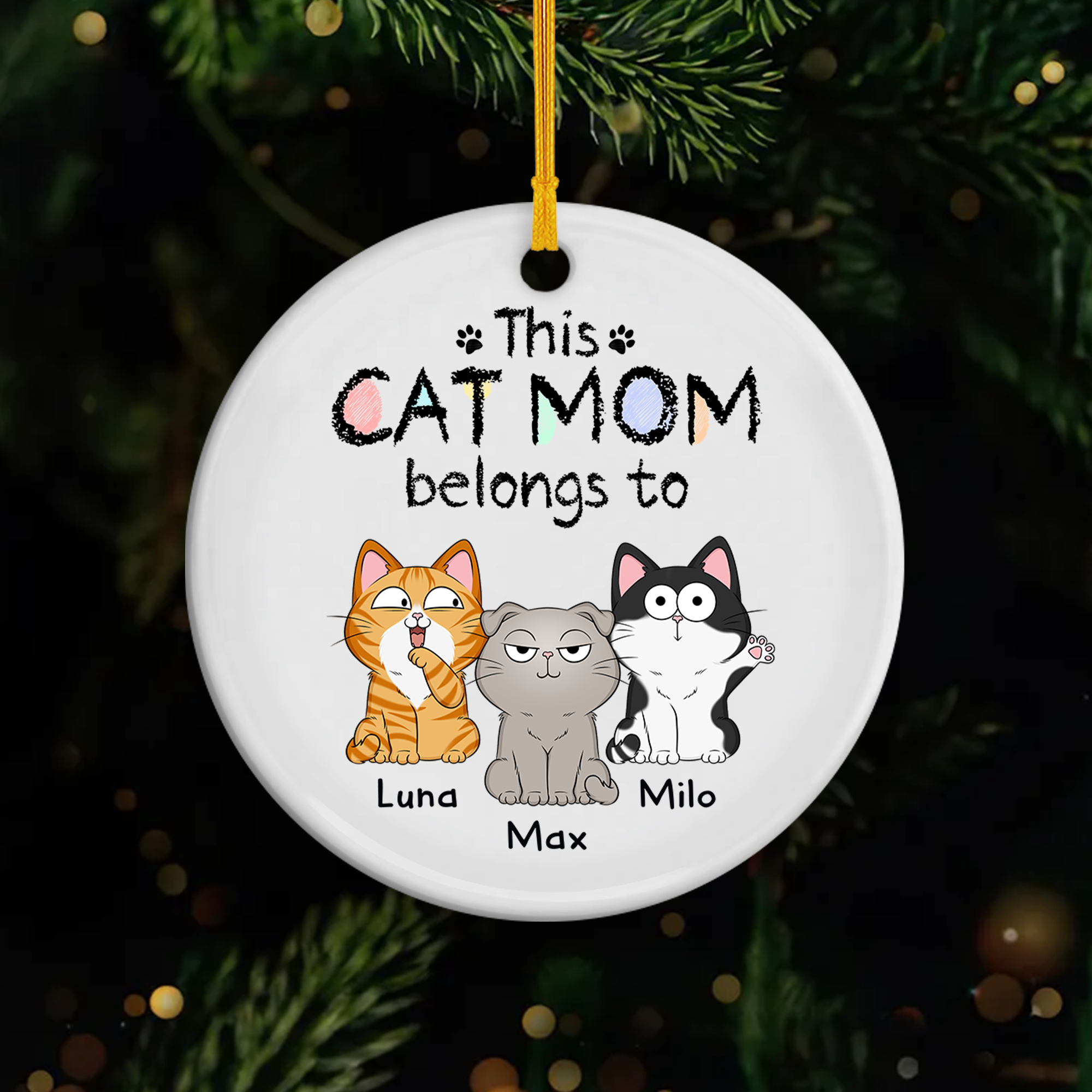 1295OUS1 custom ceramic cat ornaments_ christmas gifts for cat lovers 1295O