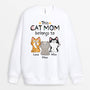 1295WUK1 personalised this cat mum dad belongs to sweatshirt