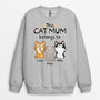 1295WUK2 personalised this cat mum dad belongs to sweatshirt