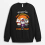 1302WUK1 personalised happy halloween purr or treat sweatshirt