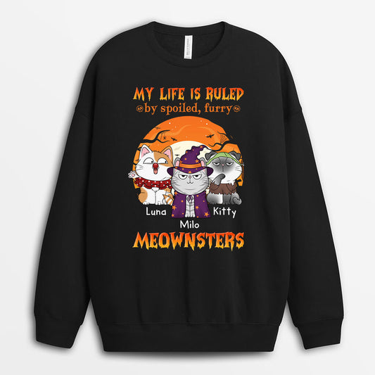 1303WUK1 personalised my life is ruled by monster sweatshirt