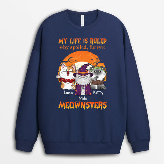 1303WUK2 personalised my life is ruled by monster sweatshirt
