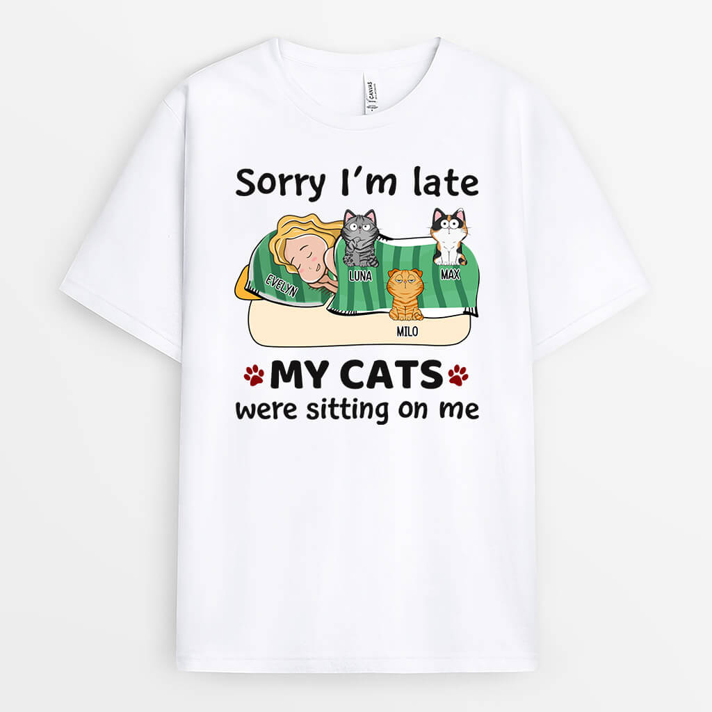 1304AUK1 personalised sorry im late t shirt