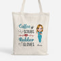 1305BUK1 personalised coffee scrubs and rubber gloves tote bag