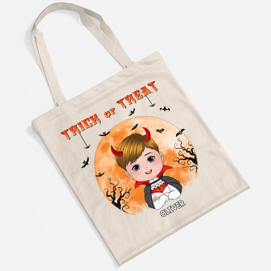 1307BUK2 personalised trick or treat tote bag