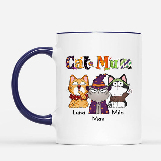 1311MUK2 personalised halloween cat mom with hat mug