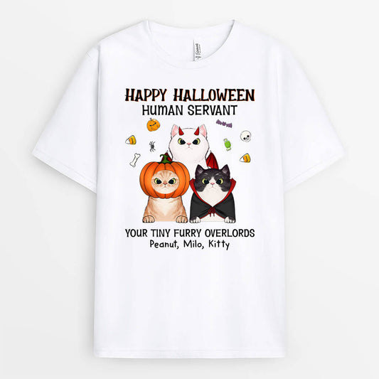 1316AUK1 personalised happy halloween human servant t shirt