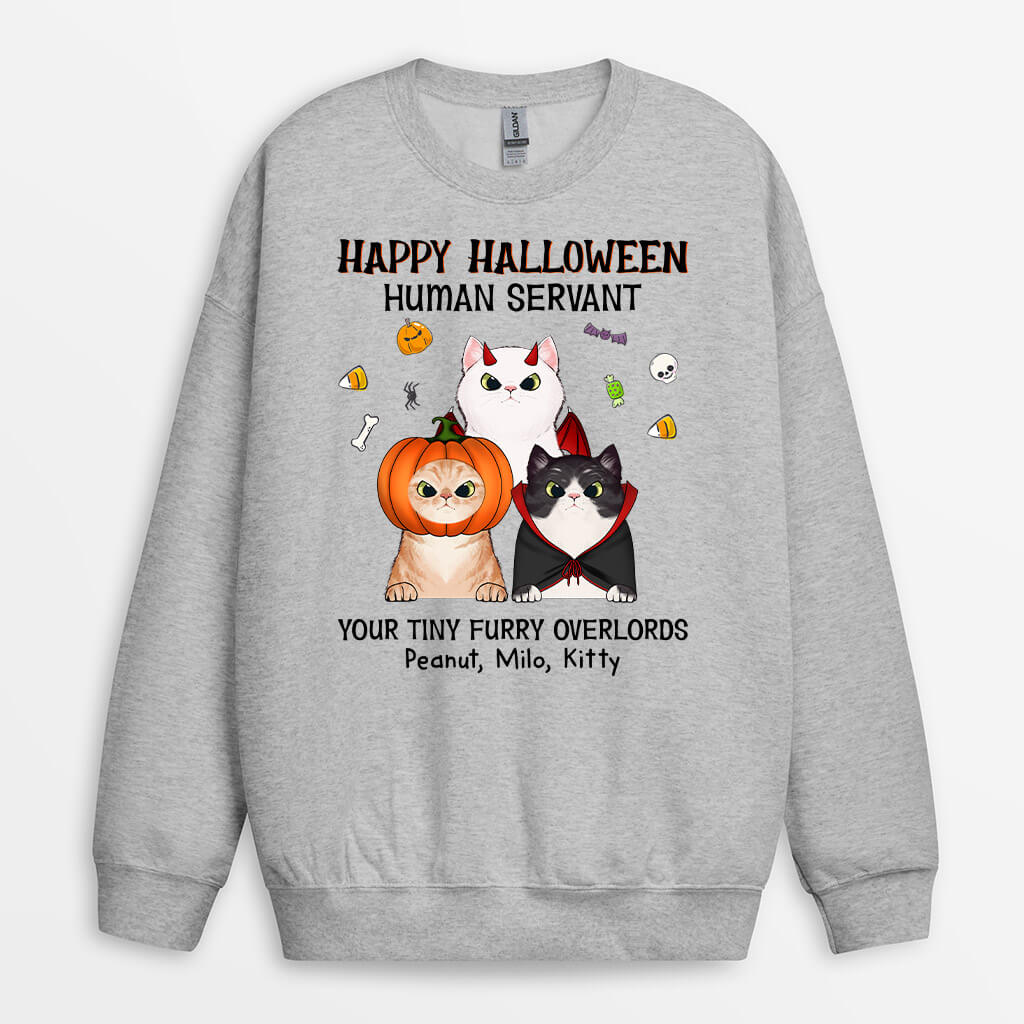 1316WUK2 personalised happy halloween human servant sweatshirt