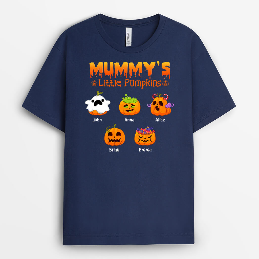 1318AUK2 personalised mommys little pumpkins t shirt