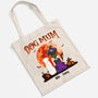 1322BUK2 personalised dog with red moon dog mum halloween tote bag