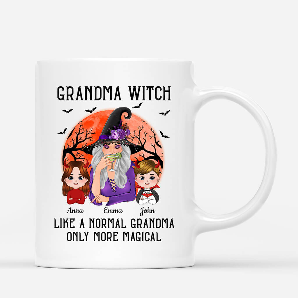 1324MUK1 personalised grandma witch like normal grandma halloween mug