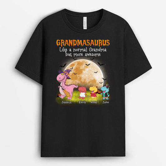 1326AUK2 personalised grandma dinosaur halloween t shirt