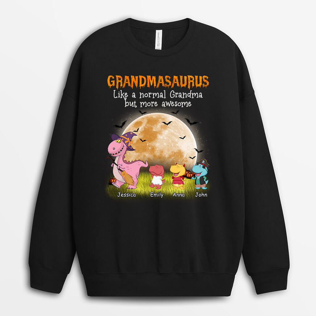 1326WUK2 personalised grandma dinosaur halloween sweatshirt