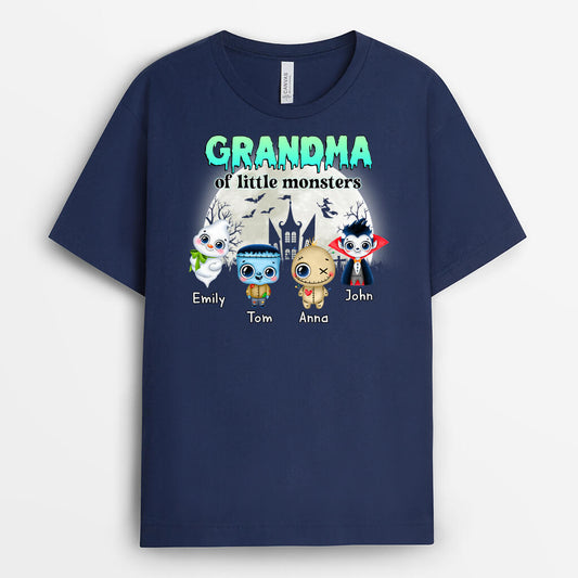1330AUK1 personalised grandma of little monsters t shirt