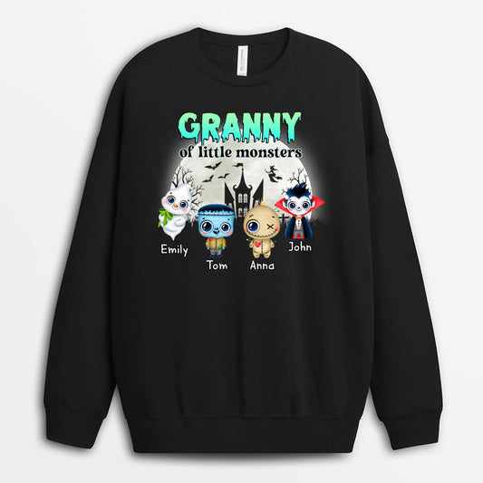 1330WUK2 personalised grandma of little monsters sweatshirt