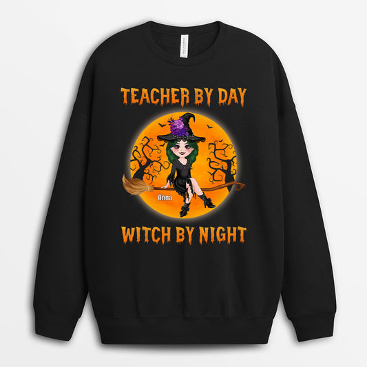 1331WUK1 personalised nurse by day witch by night sweatshirt