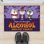 1334DUK2 personalised hope you brought alcohol and cat treats door mat