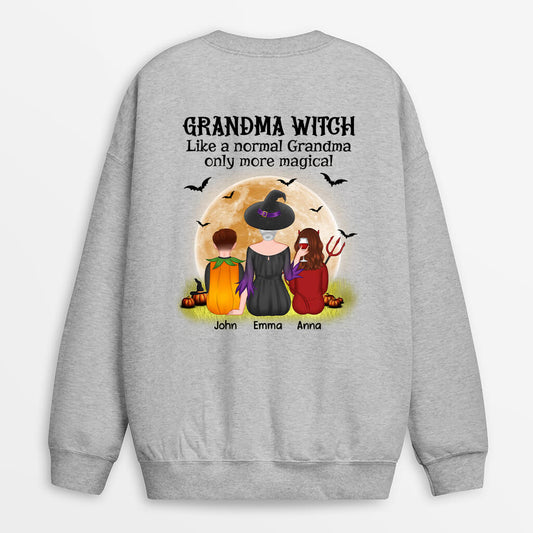 1337WUK1 personalised halloween grandma witch sweatshirt