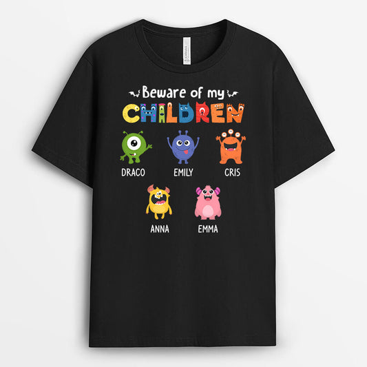 1343AUK1 personalised beware of my grandkids t shirt