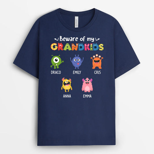 1343AUK2 personalised beware of my grandkids t shirt