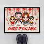 1356DUK1 personalised enter if you dare door mat