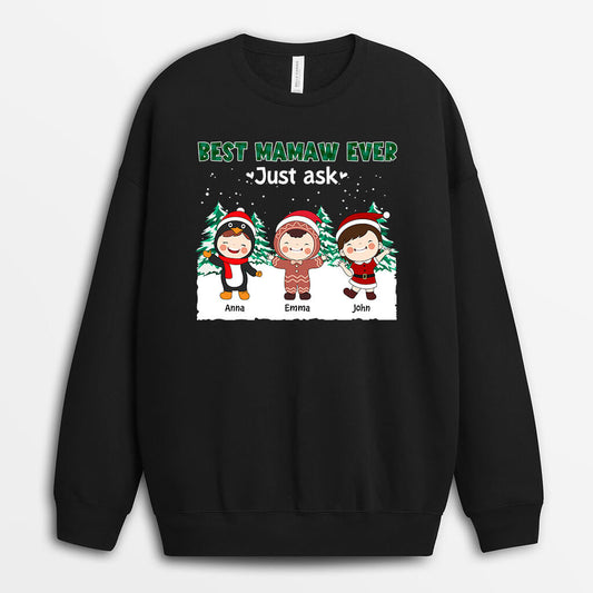1362WUK2 personalised best christmas mum ever sweatshirt