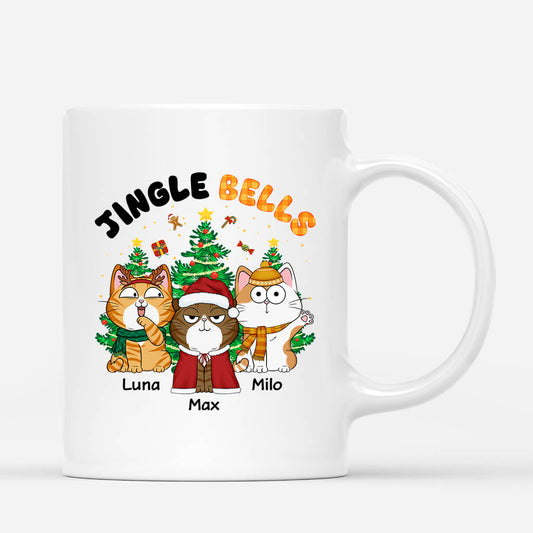 1364MUK1 personalised jingle hell cat christmas mug