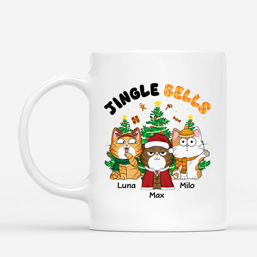 1364MUS2 personalized jingle hell christmas cat mug
