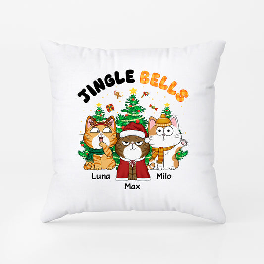 1364PUK1 personalised jingle hell cat christmas pillow