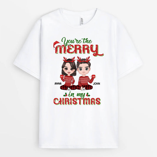 1365AUK1 personalised you are the merry in my christmas t shirt