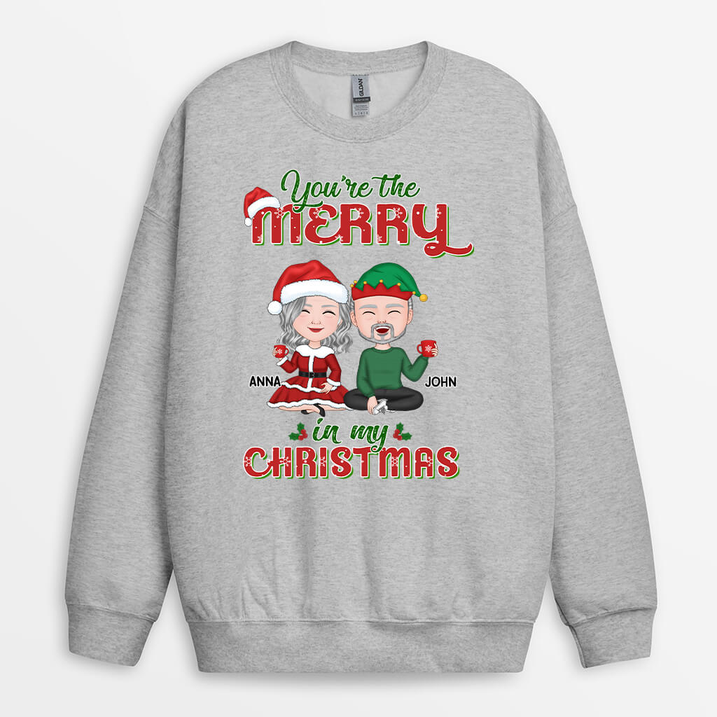 1365WUK2 personalised you are the merry in my christmas sweatshirt