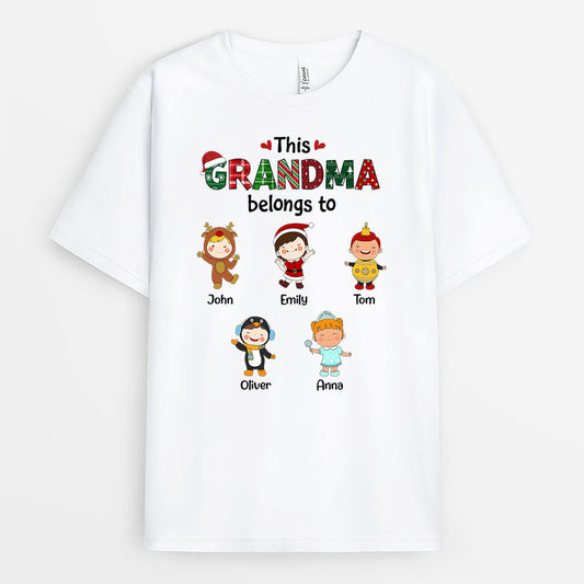 1366AUK1 personalised this grandma belongs to t shirt