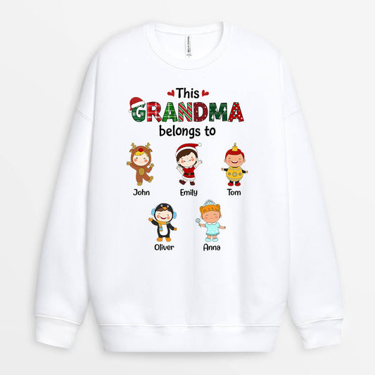 1366WUK1 personalised this grandma belongs to sweatshirt