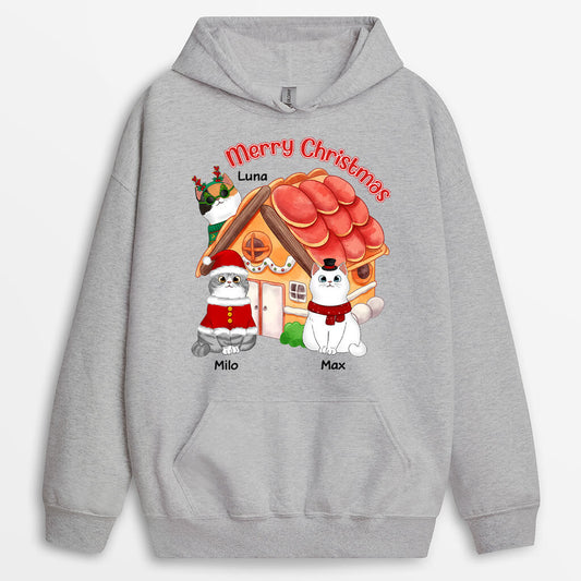 1372HUK2 personalised merry catmas hoodie