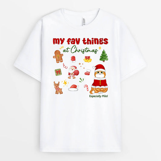 1376AUK1 personalised my favourite thing at christmas t shirt