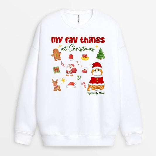 1376WUK1 personalised my favourite thing at christmas sweatshirt