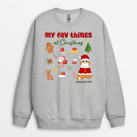 1376WUK2 personalised my favourite thing at christmas sweatshirt