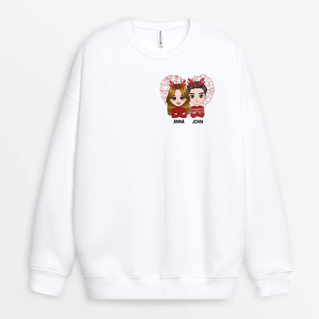 1378WUK1 personalised christmas couple sweatshirt