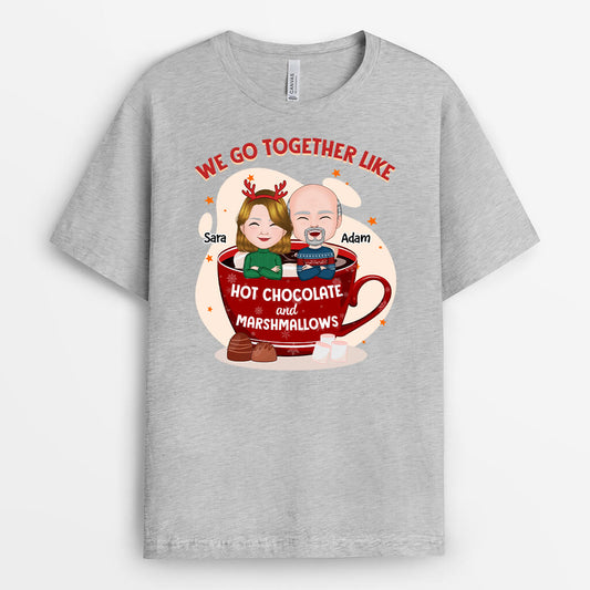 1381AUK2 personalised we go together like hot chocolate t shirt