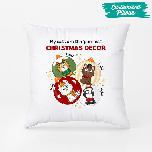 1388PUK2 personalised my cats are perfect christmas decor pillow