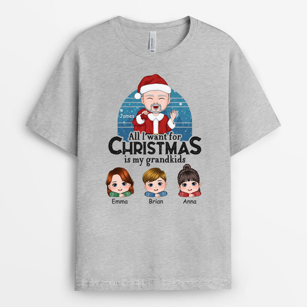 1389AUK2 personalised all i want for christmas t shirt