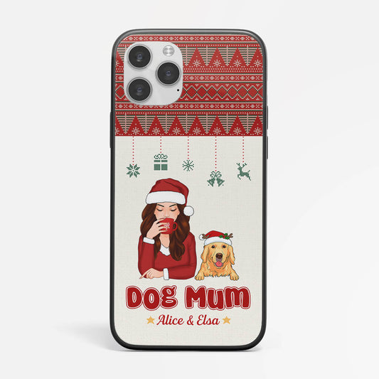 1392FUK1 personalised christmas with dog mum iphone 11 phone case