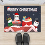 1394DUK2 personalised meowy merry christmas door mat