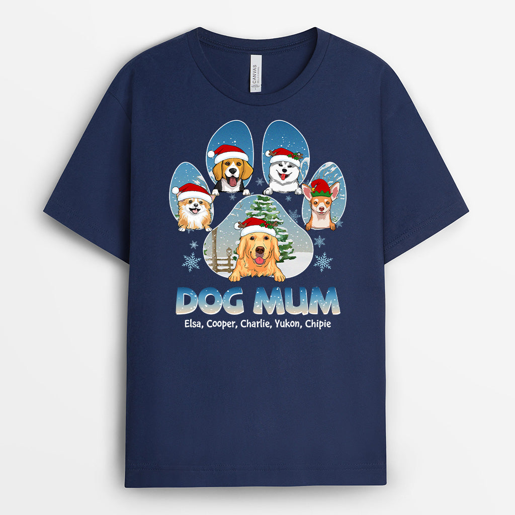 1400AUK2 personalised christmas dog dad t shirt