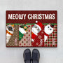 1401DUK1 personalised meowy merry christmas door mat