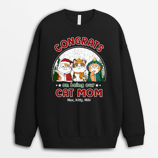 1405WUK1 personalised congrats on being our cat mum sweatshirt