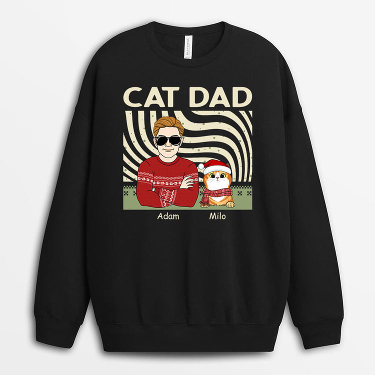 Personalised Cat Dad Christmas Sweatshirt - Personal Chic